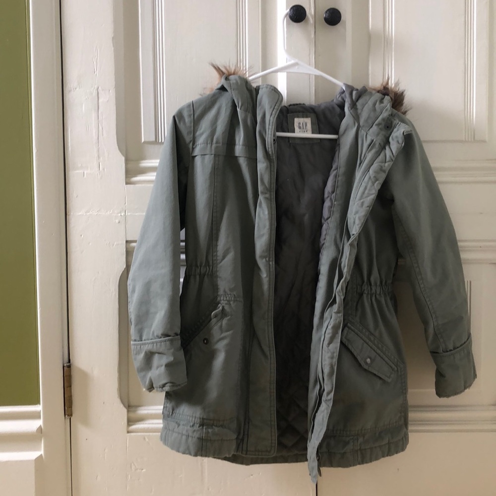 2 in 1 military jacket with fur vest lining.